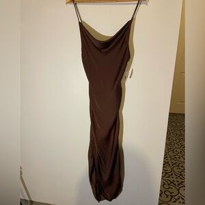 Free People One Shoulder Brown Dress